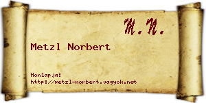 Metzl Norbert névjegykártya